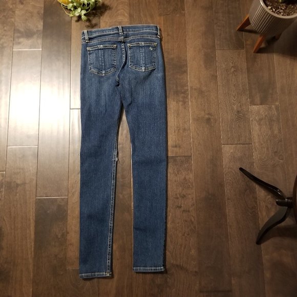 Rag & Bone 9" Skinny Distressed Blue Jeans - Picture 12 of 13